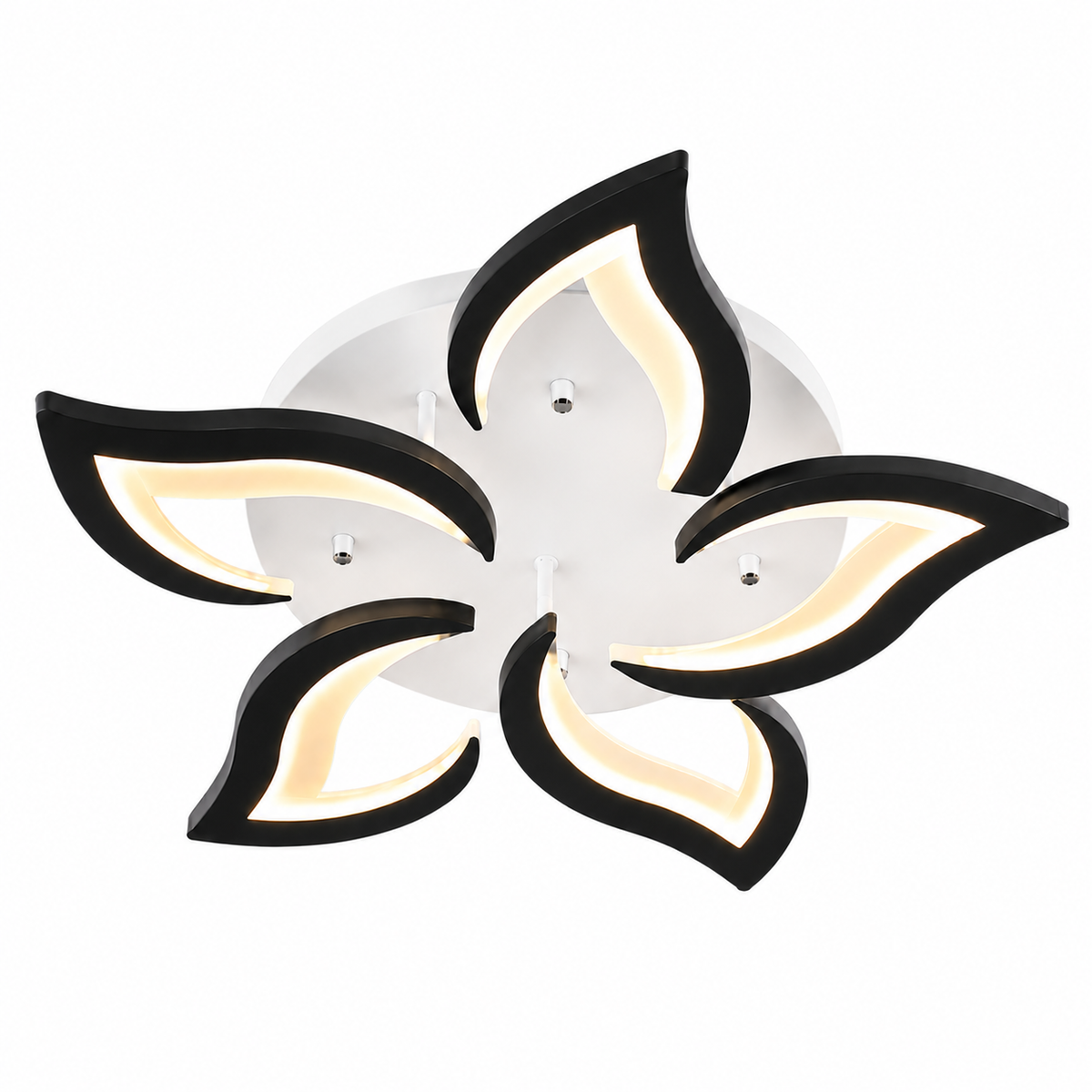 Plafonnier Lotus Amboise noir mat dans un salon moderne