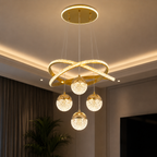 Lustre en cristal doré Chambord, LED trois couleurs